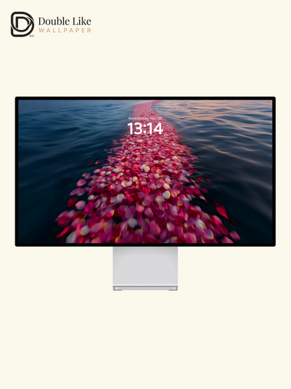 Pink Rose Petals Ocean Path Sunset Dusk Minimalist Aesthetic Wallpaper Pack [#ZMY124]