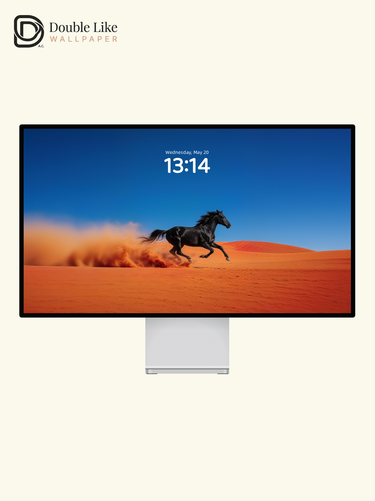 Running Black Horse In Red Desert Motivational Wilderness Wallpaper Pack [#LFHL30320]