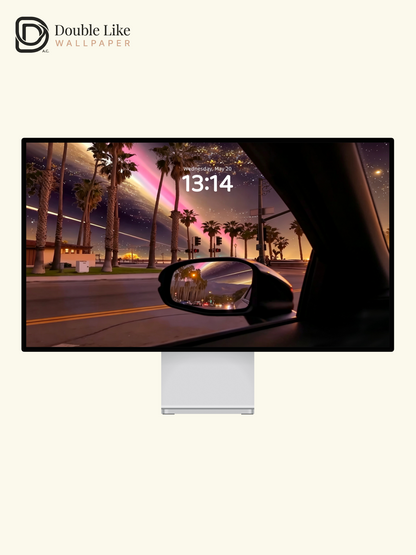 Window Fantasy | Palm Starry Rainbow Car Vibe Wallpaper Pack for All Screens [#HWWx031]