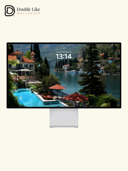 European Coastal Luxury Villa Resort Landscape Wallpaper Pack [#JJ1319]