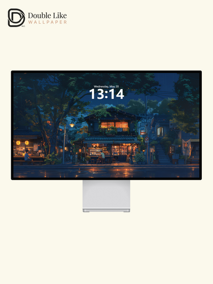 Cozy Rainy Night Japanese Cafe Anime Aesthetic Wallpaper Pack [#WGF108]