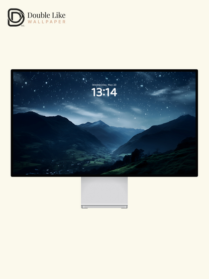 Starry Mountain Valley Photography Dreamy Nature Wallpaper [#ZJYX0266]