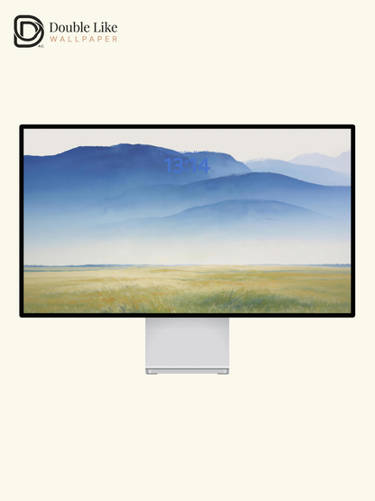 Misty Layered Mountain Plain Minimal Calming Landscape Wallpaper Pack [#LFHL30408]