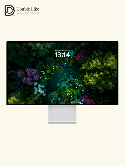 Enchanted Dark Green Garden Floral Ambient Lock Screen Wallpaper Pack [#ZJYX0654]