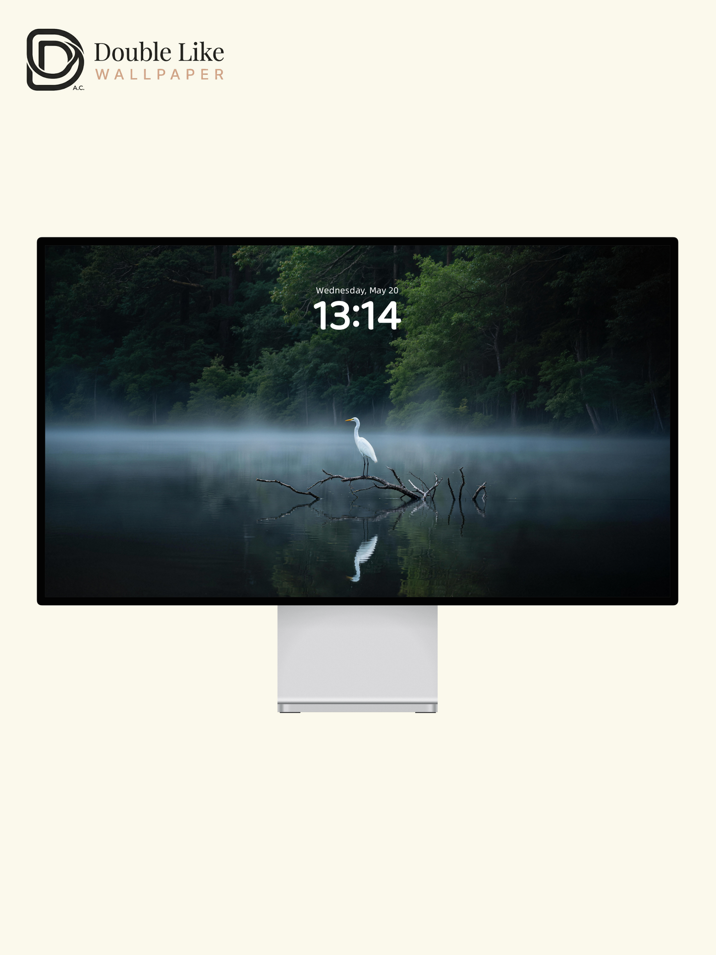 Misty Lake Lonely Egret Scenery Wallpaper Pack [#LFHL30321]