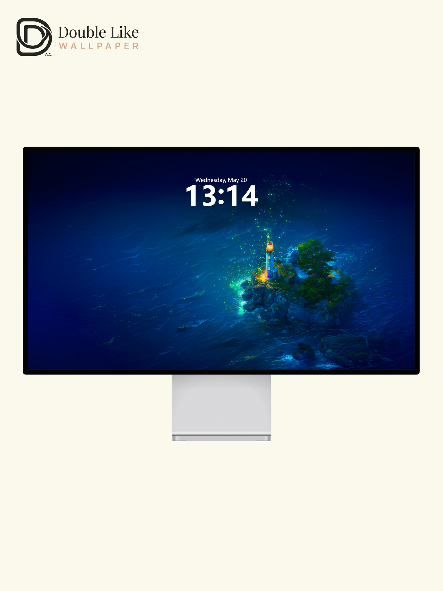 Glowing Lighthouse Ocean Digital Art Dreamy Wallpaper Pack [#WGF038]