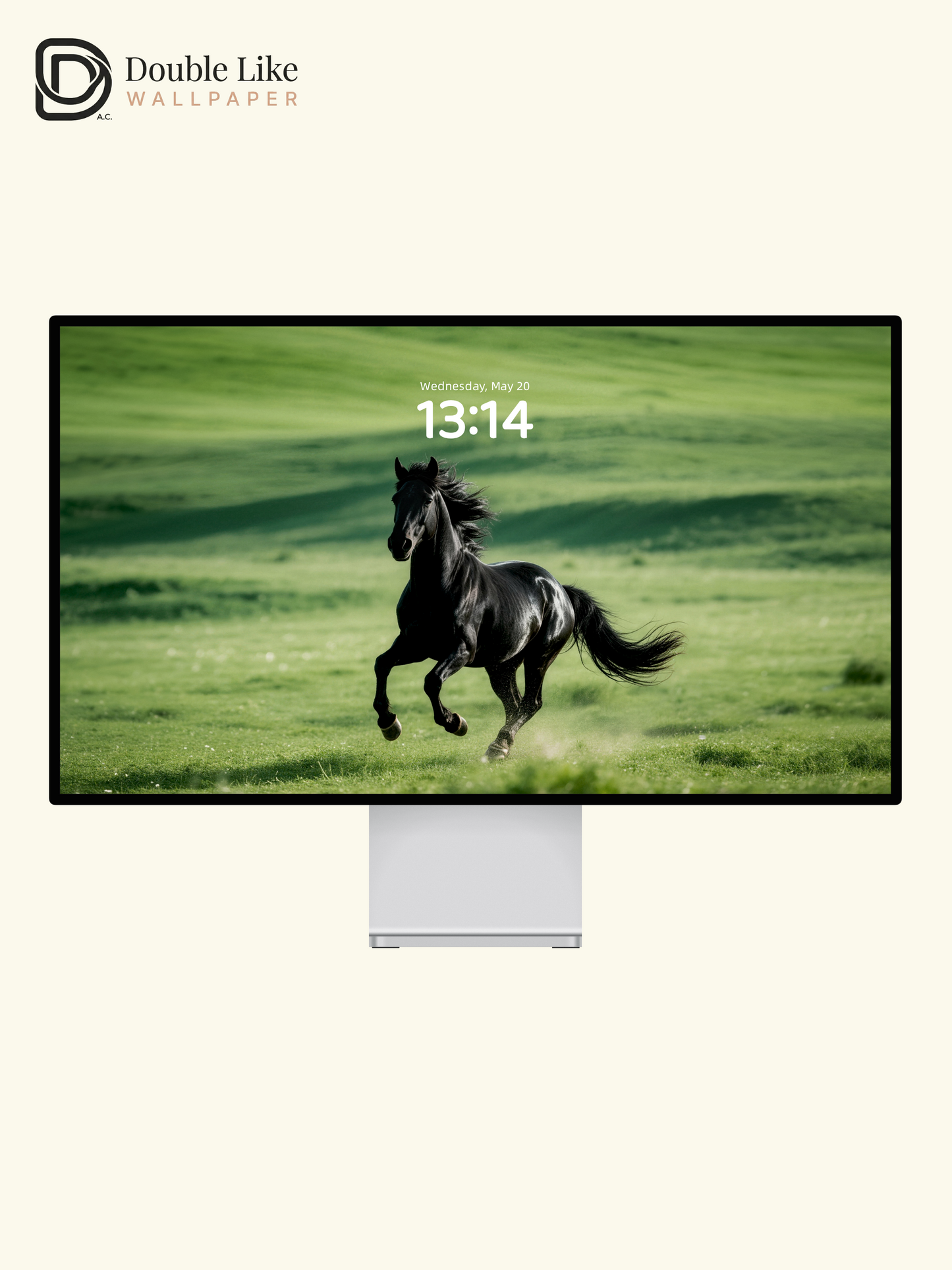 Running Black Horse Grassland Motivational Wallpaper Pack [#LFHL30207]