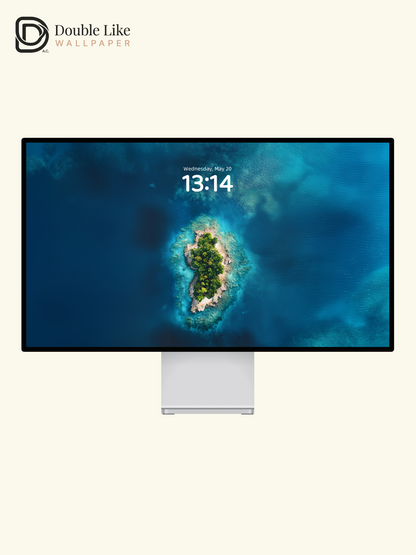 Aerial Tropical Desert Island Ocean Nature Landscape Wallpaper Pack [#JJ1298]