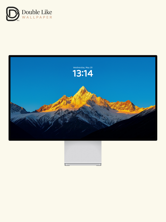 Sunlit Golden Peak Inspirational Snow Mountain Wallpaper Pack [#LFHL30314]
