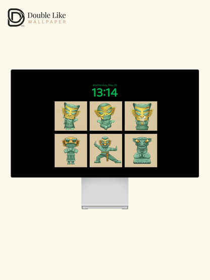 Atmospheric Cute Sanxingdui Cartoon IP Illustration Wallpaper Pack, Compatible with iPhone & Android Lock Screen, Tablet, PC & Smart Watch HD Wallpapers [#ZMY471]