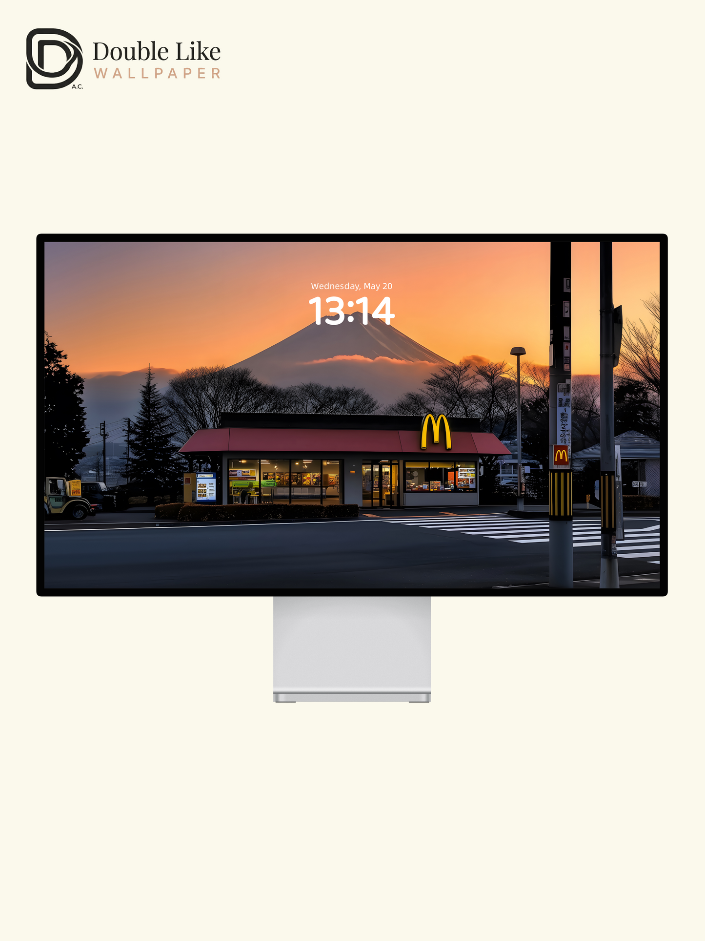 McDonald's Mount Fuji Sunset Street Aesthetic Digital Art Wallpaper Pack [#ZJYX0470]