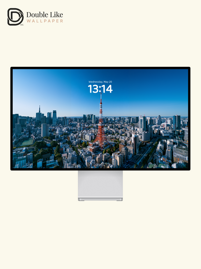 Tokyo Tower Skyline Daytime Blue Sky Aesthetic Wallpaper Pack [#JJ1374]