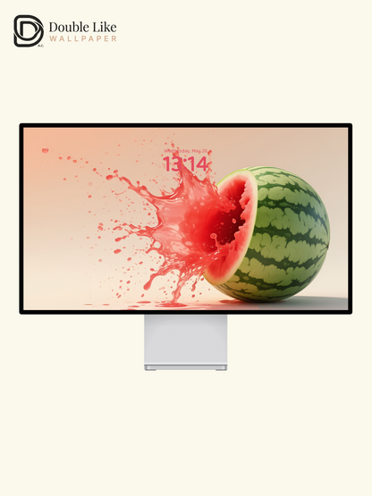 Splashing Watermelon Juice Summer Fruit Minimalist Aesthetic Wallpaper Pack [#ZMY225]