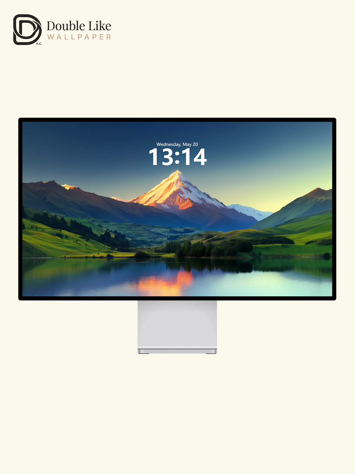 Golden Mountain Peak Lake Reflection Inspirational Wallpaper Pack [#WGF085]