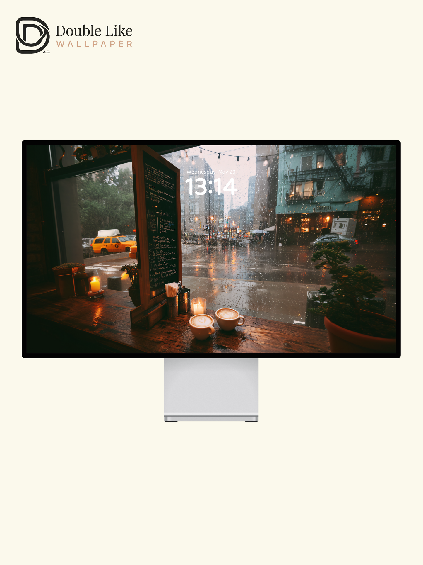 Rainy Day Cafe Window Cozy Coffee Aesthetic Wallpaper Pack [#JJ1283]