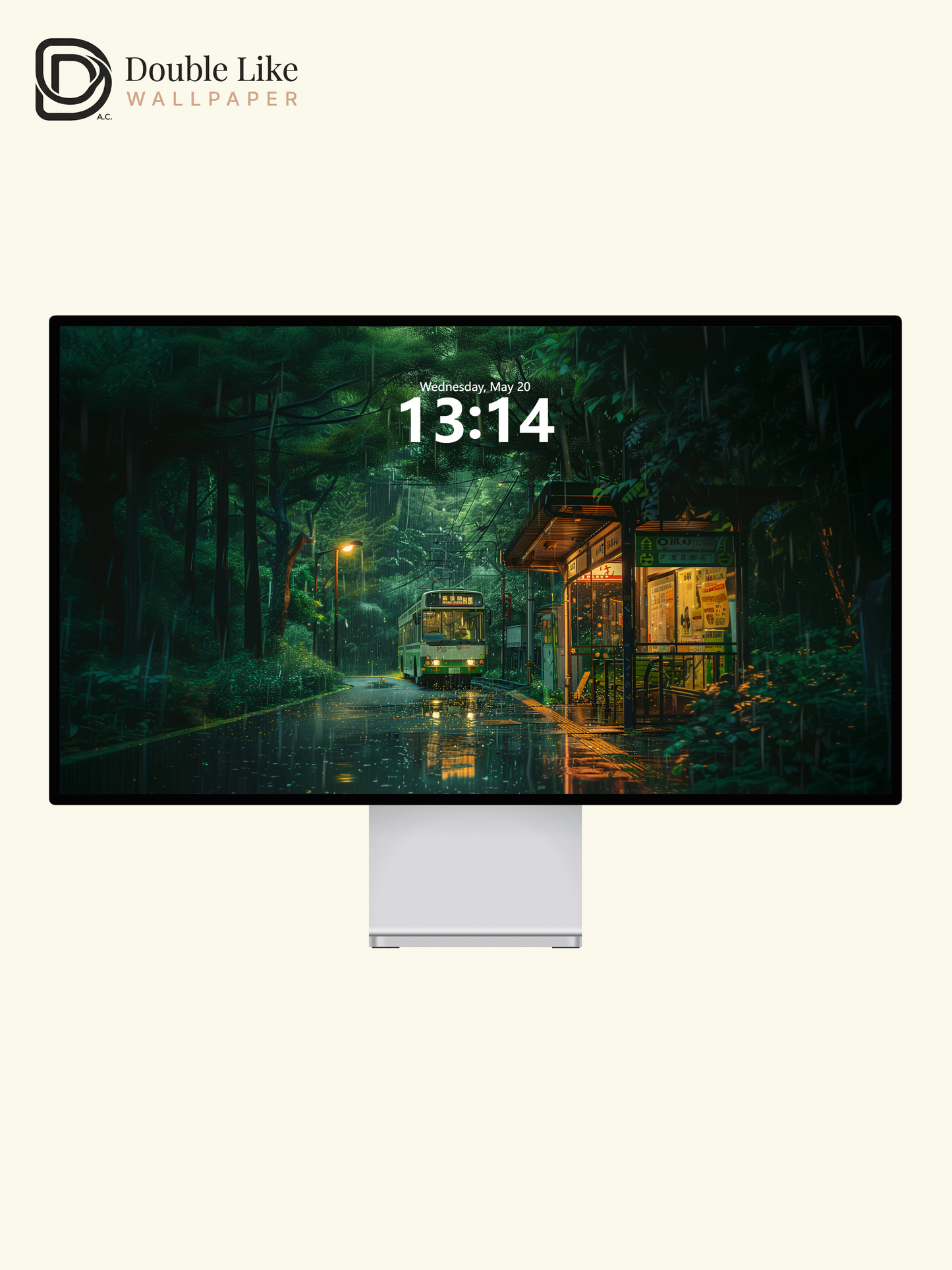 Rainy Forest Bus Stop Japanese Anime Cozy Wallpaper Pack [#WGF050]