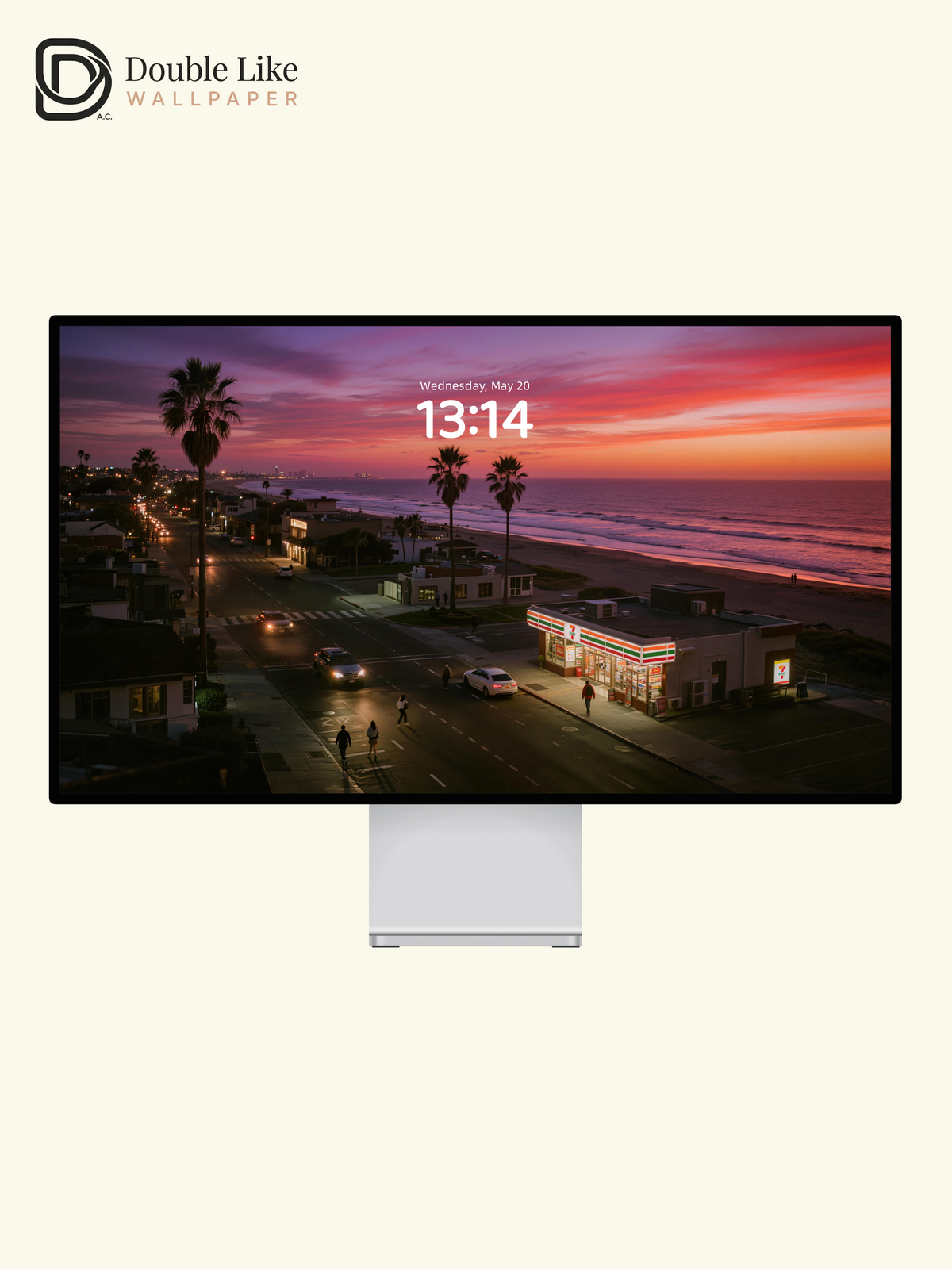 Coastal 7-Eleven Twilight Beach Sunset Aesthetic Wallpaper Pack [#JJ230808]