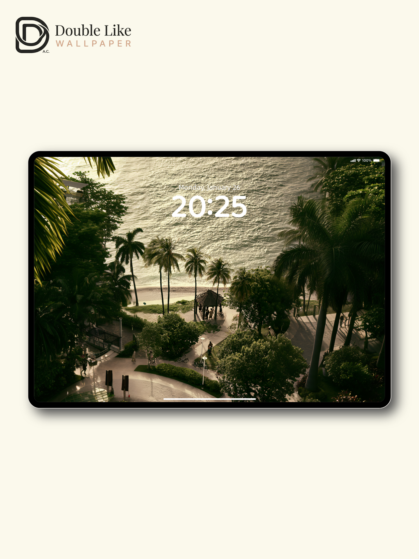 Tropical Beach Sea Sunset Golden Hour Palm Tree Aesthetic Landscape Wallpaper Pack [#JJ1359]