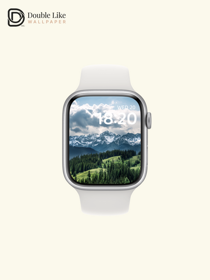 Majestic Mountain Peak & Evergreen Forest Landscape Wallpaper Pack [#JJ1338]