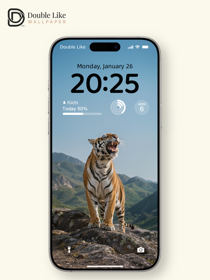 Tiger On Mountain Peak Inspirational Landscape Wallpaper Pack [#LFHL30505]