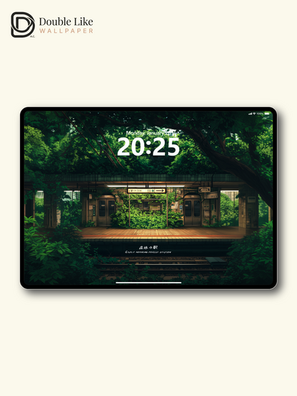 Early Morning Forest Train Station Healing Anime Aesthetic Wallpaper Pack [#WGF017]