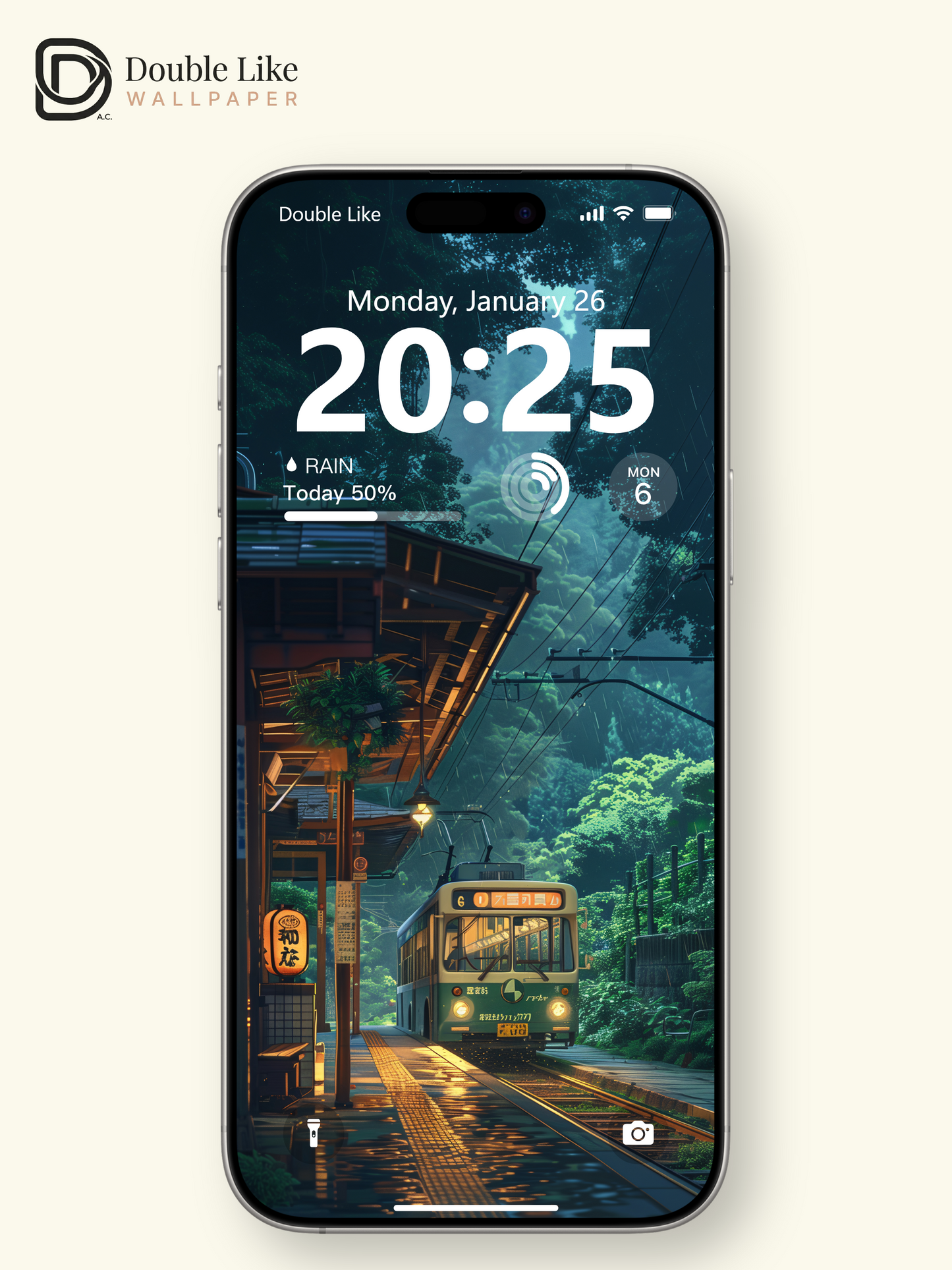 Rainy Forest Train Station Evening Anime Aesthetic Wallpaper Pack [#WGF016]