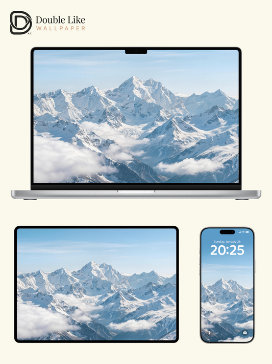 Majestic Snow Mountain Peaks Aesthetic Wallpaper Pack for All Devices [#LFHL30604]