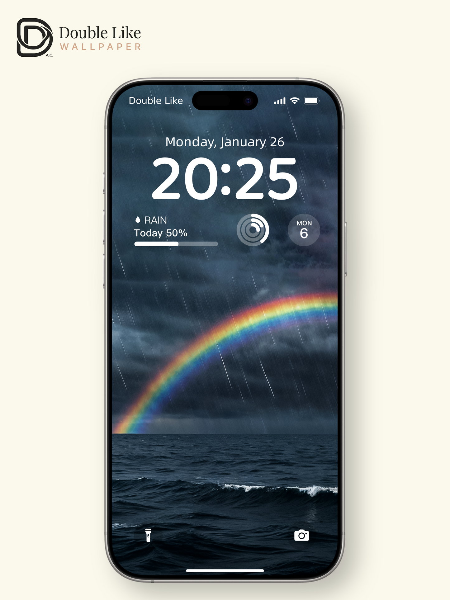 Ocean Storm Vivid Rainbow Rain Sea Aesthetic Wallpaper Pack [#ZMY152]
