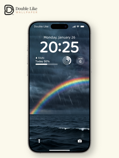 Ocean Storm Vivid Rainbow Rain Sea Aesthetic Wallpaper Pack [#ZMY152]
