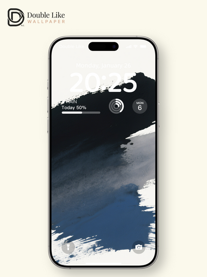 Black Blue Gradient Ink Minimal Art Vibe Full Wallpaper Set [#ZMY427]