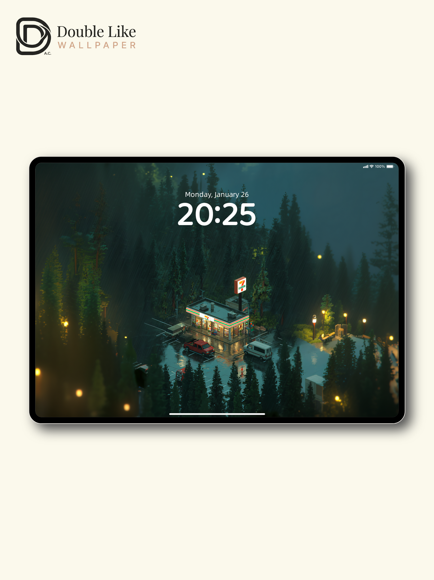 Rainy Forest Convenience Store Cozy Night 3D Aesthetic Wallpaper Pack [#JJ1386]