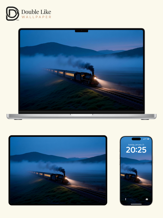 Misty Mountain Steam Train Atmospheric Landscape Wallpaper Pack [#LFHL30203]