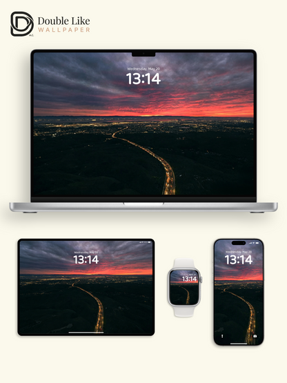 Dusk Highway Atmospheric Wallpaper | Epic Sunset for All Devices [#HWWx030]