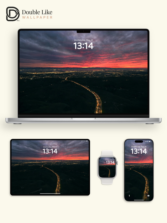 Dusk Highway Atmospheric Wallpaper | Epic Sunset for All Devices [#HWWx030]