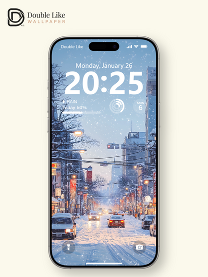 Winter Snow Japanese City Street Anime Cozy Aesthetic Wallpaper Pack [#WGF078]