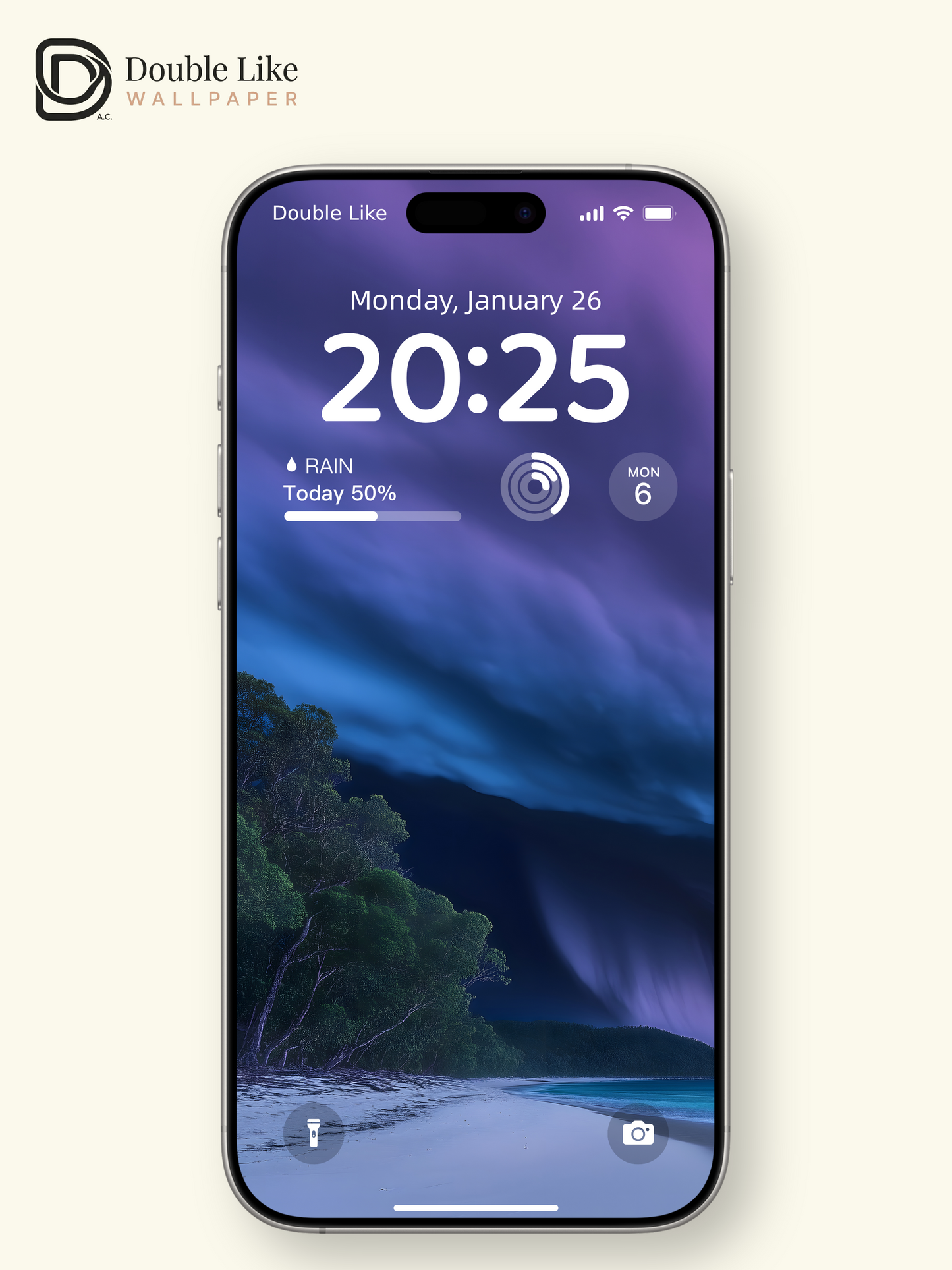 Purple Storm Cloud Beach Landscape Digital Art Wallpaper Pack [#ZJYX0442]
