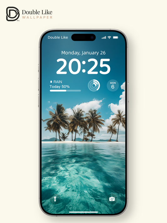 Tropical Island Palm Trees Beach Aesthetic Wallpaper Pack [#ZJY468]