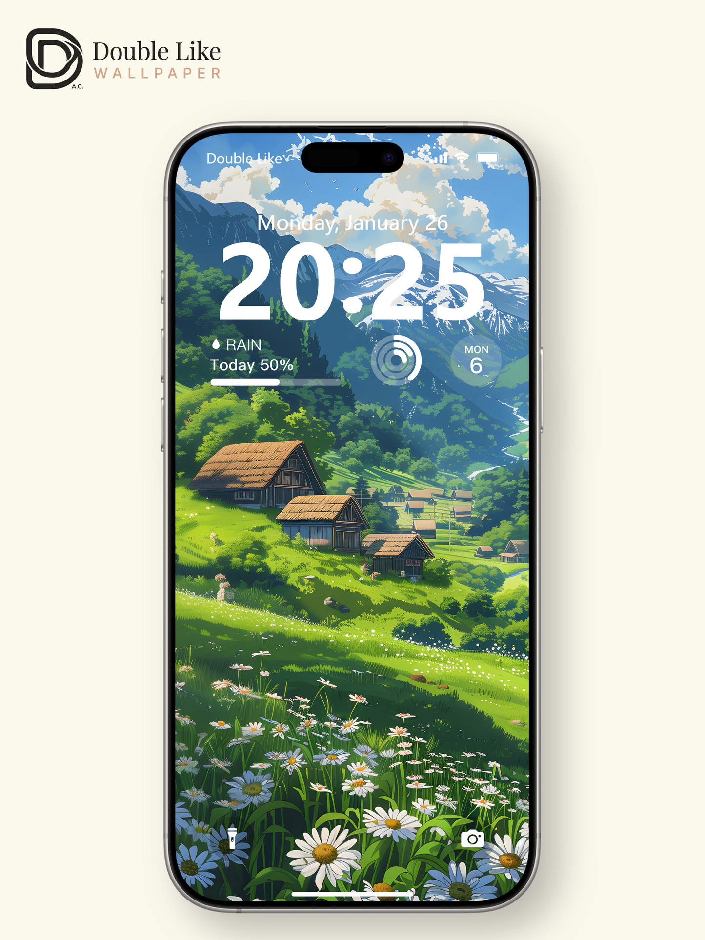 Alpine Village Daisy Valley Anime Inspired Healing Wallpaper Pack [#WGF045]