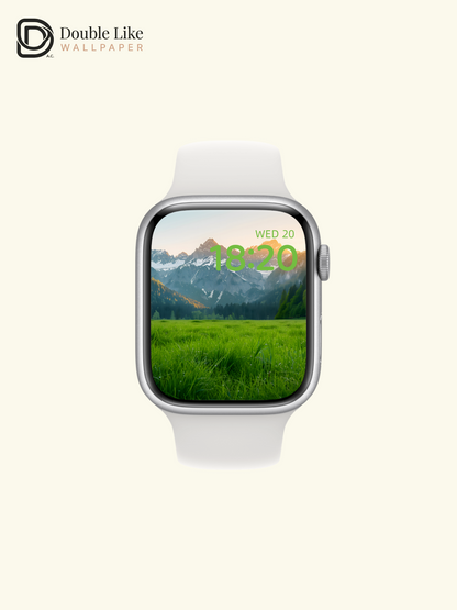 Healing Green Grassland Sunrise Mountain Lock Screen Wallpaper Pack [#ZJYX0186]