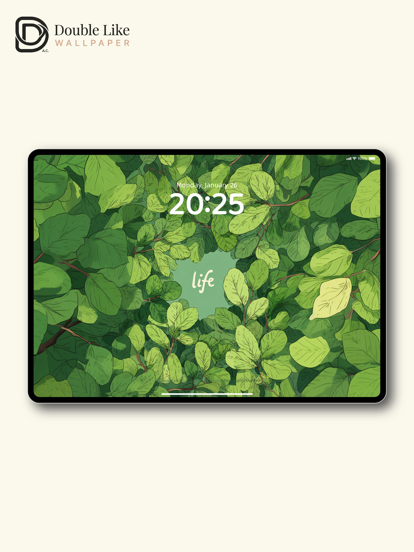 Aesthetic Green Leaves Life Typography Illustration Wallpaper Pack [#JJ1211]