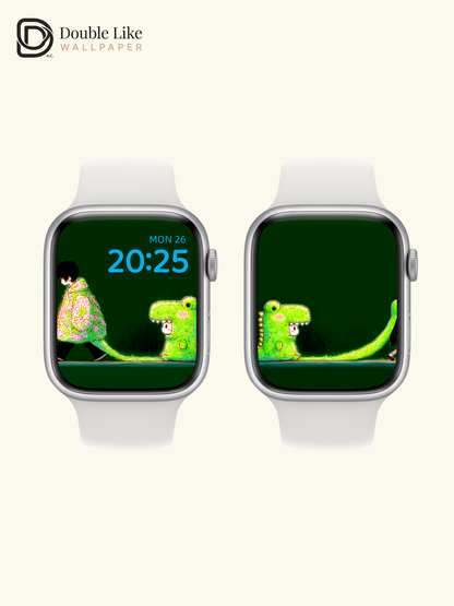 Glowing Dinosaur Character Healing Illustration Wallpaper Pack [#GG1407]