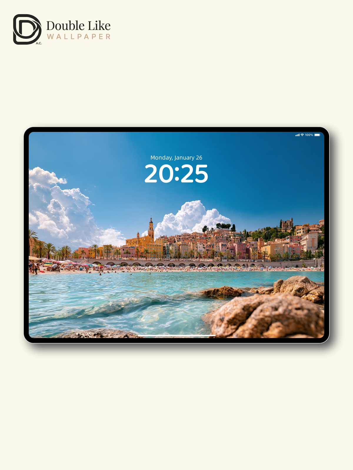 French Riviera Coastal Town & Turquoise Sea Aesthetic Wallpaper Pack [#JJ1455]