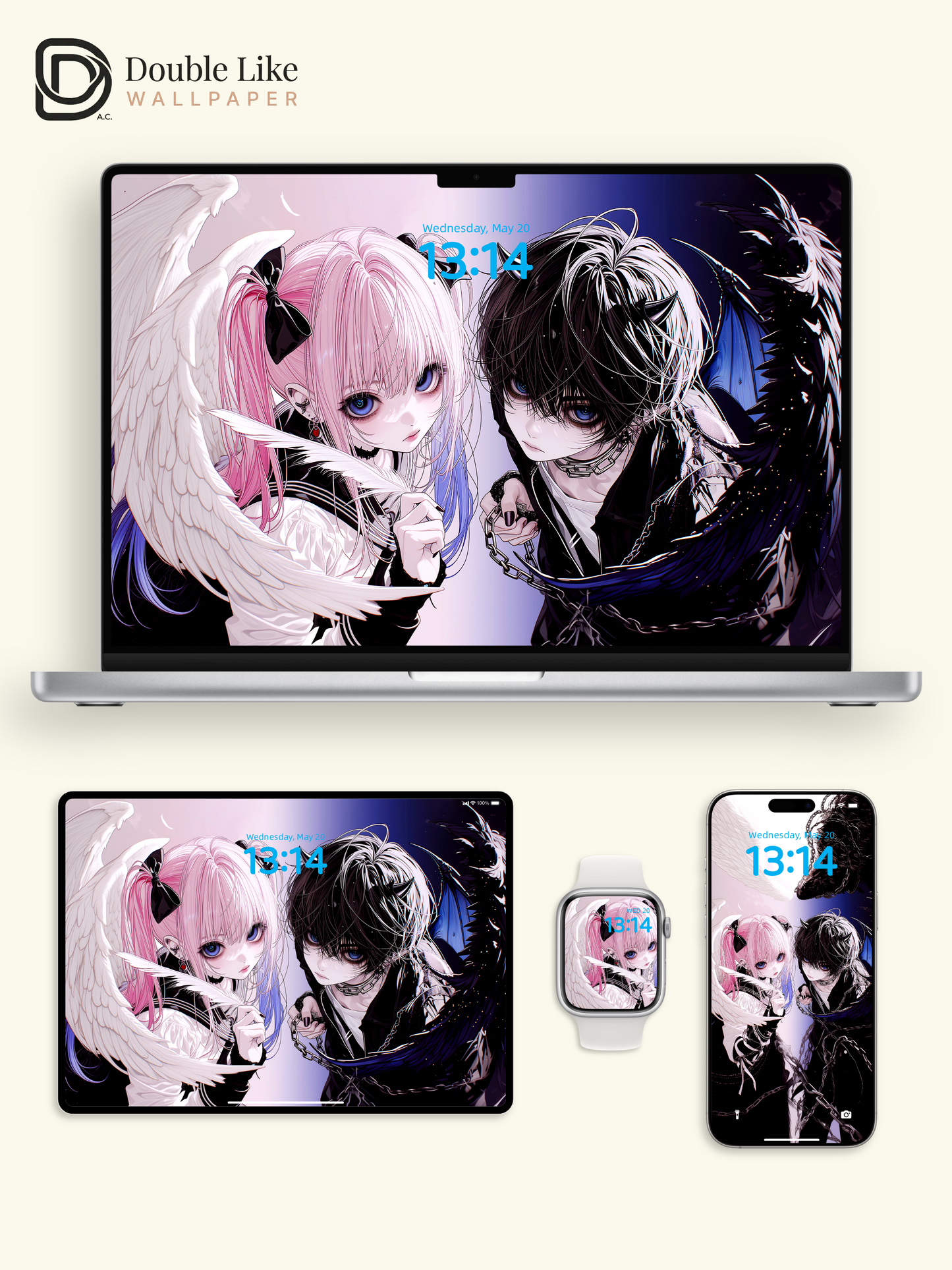 Dark Fantasy Angel & Demon Couple Wallpaper Pack [#HW1524]
