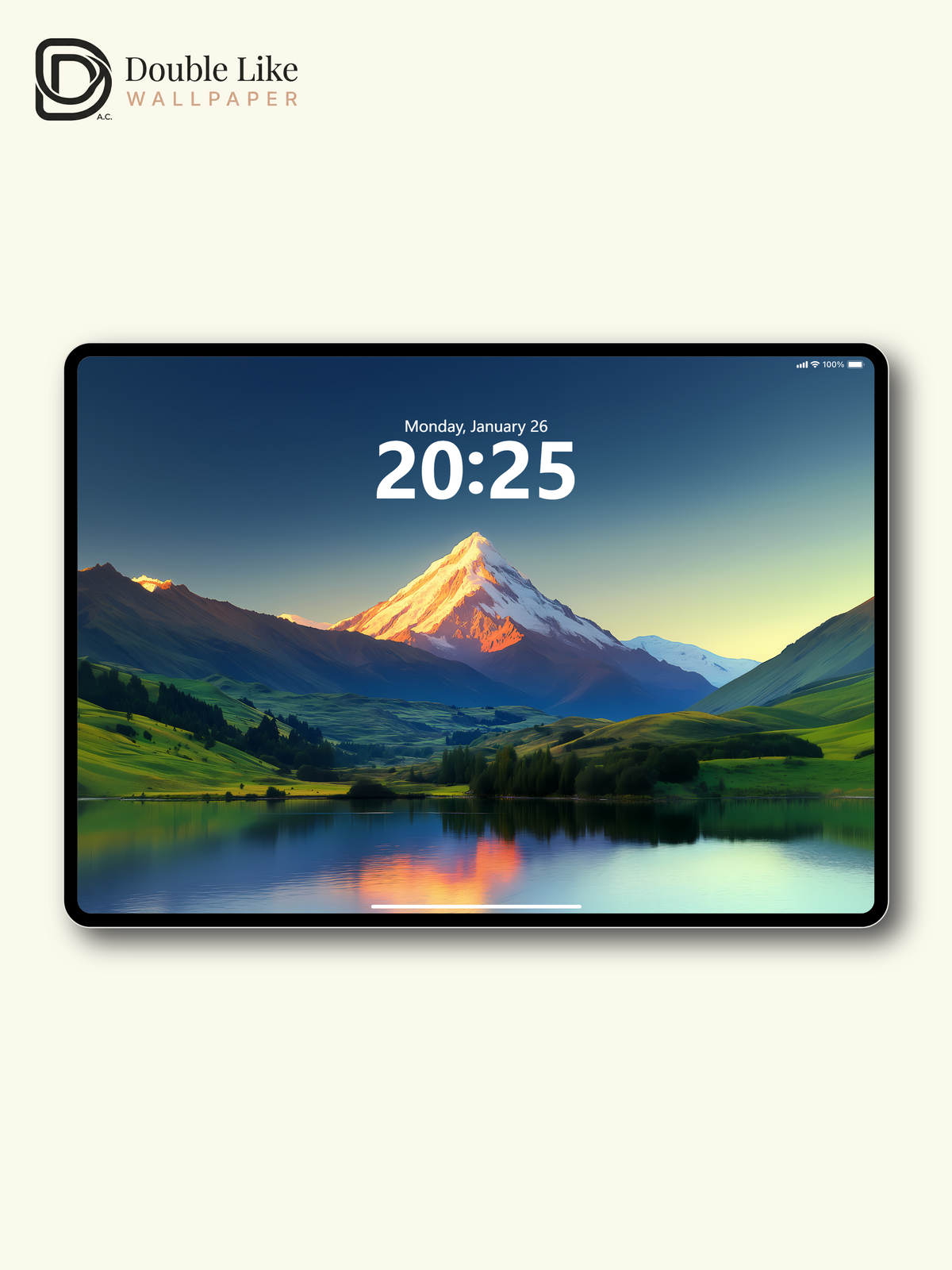 Golden Mountain Peak Lake Reflection Inspirational Wallpaper Pack [#WGF085]