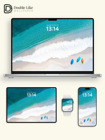 Fresh Aerial Blue Ocean White Sand Surfboards Lock Screen Wallpaper Pack [#ZJYX0435]