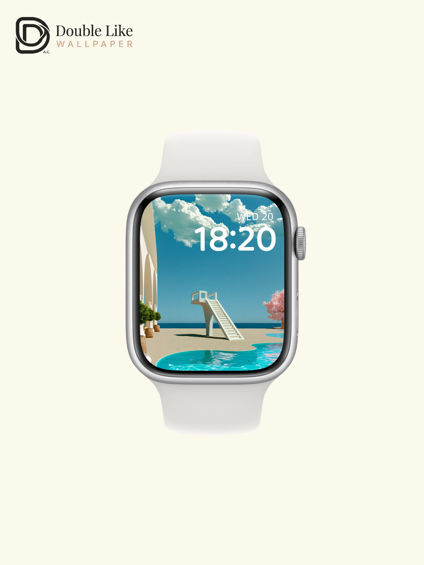 Surreal Minimalist Seaside Pool & White Arches Aesthetic Wallpaper Pack [#JJ1395]