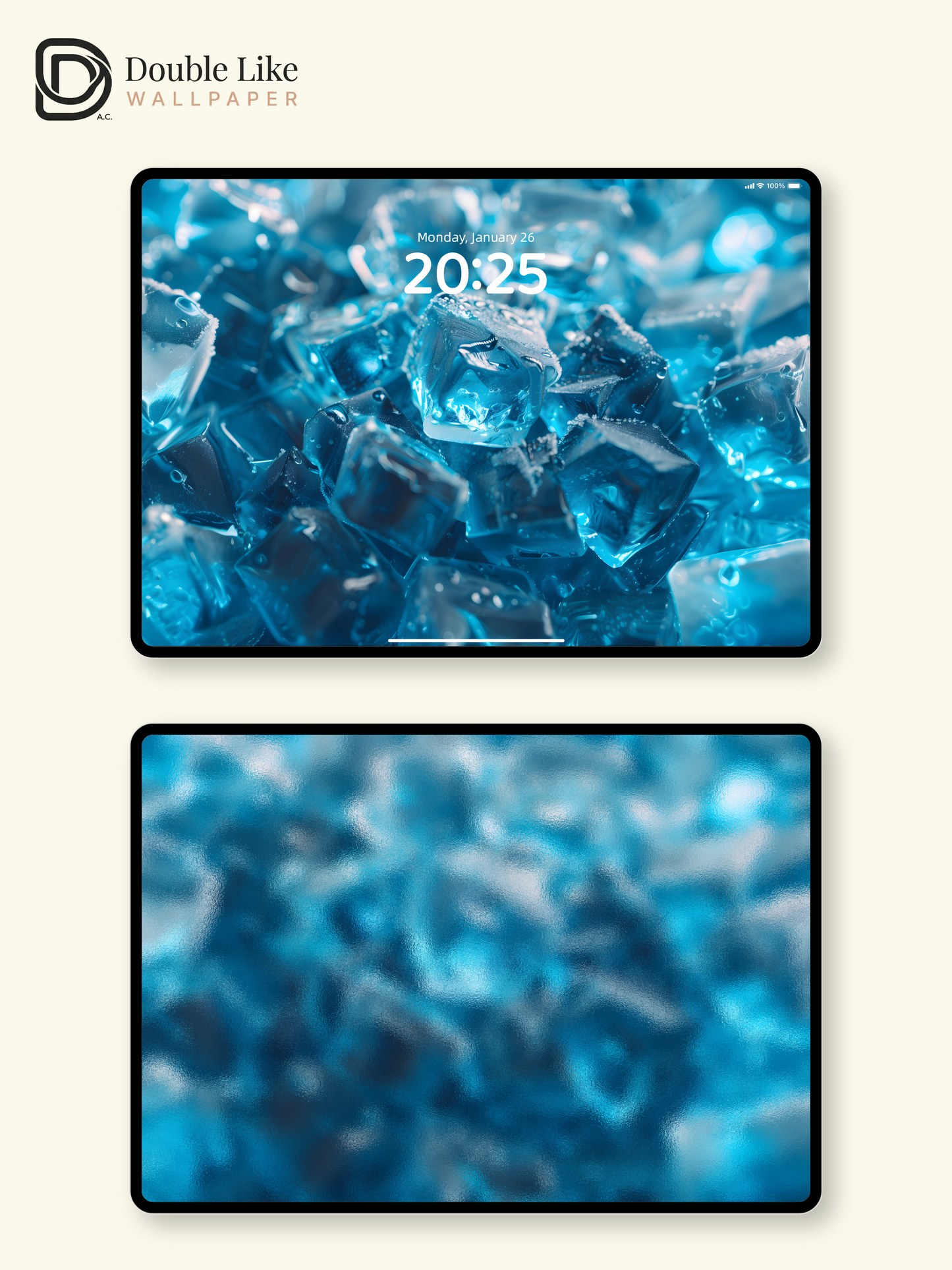 Refreshing Blue Ice Cubes Calm Summer Aesthetic Wallpaper Pack [#ZJYX0233]