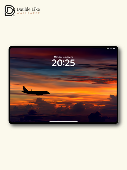 Chasing the Sunset – 4K Airplane & Sky Wallpaper Pack [#LFHL1016]