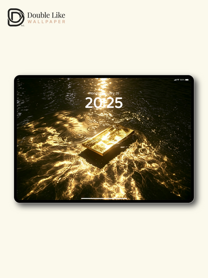 Water Ripple Gold Bar Money Magnet Talisman Wallpaper [#HWWx035]
