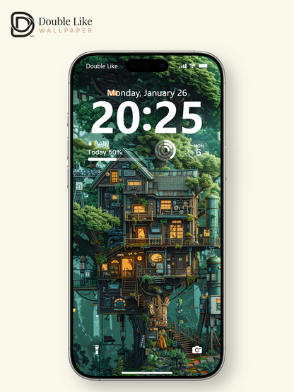 Magical Forest Treehouse Village Anime Aesthetic Wallpaper Pack [#WGF091]